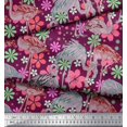 thumbnail image 3 of Soimoi Poly Georgette Fabric Floral & Flamingo Bird Printed Craft Fabric by The Yard 52 Inch Wide, 3 of 4