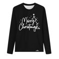 thumbnail image 4 of Timegard Womens Tops Merry Christmas Print Long Sleeve Crewneck Pullover Casual Loose Comfy Tops Fall, 4 of 4