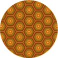 thumbnail image 1 of Ahgly Tapis Rond Lavable en Machine Intérieur Transitionnel Orange Néon, 3 Pieds Rond, 1 of 7