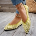 thumbnail image 4 of Yellow Womens Flats Color Block Knit Mesh Breathable Pointed Toe Closed Toe Slip On Low Cut Lightweight Casual Spring Summer Daily Wear Shoes Size 41, 4 of 9