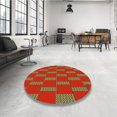 thumbnail image 4 of Ahgly Company Machine Washable Indoor Round Transitional Light Brown Area Rugs, 3' Round, 4 of 7