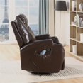 thumbnail image 3 of ACME Fauteuil à Bascule avec Pivot en Similicuir Marron, 3 of 7