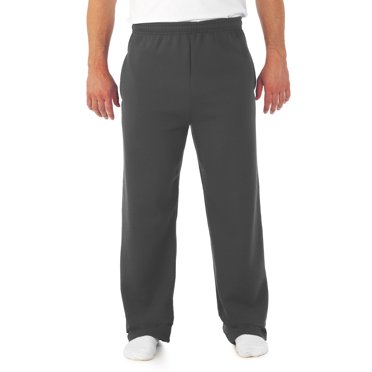 Jerzees Pantalon de Survêtement NuBlend pour Homme à Poches, Bas Ouvert, P, Noir Chiné