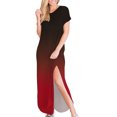 thumbnail image 4 of Pisexur Robe à Manches Courtes à Col Rond Robes Maxi pour Femmes Été Décontracté Col Rond Manches Courtes Fente Vacances Plage Longue Robe Robe pour Femmes en Liquidation, 4 of 7