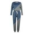 thumbnail image 4 of CHOK Womens Sport Set Long Sleeve Patchwork Color with Loose Cozy Petite Sweatpant Trendy Fall Winter Suits (X-Large  Pink), 4 of 5