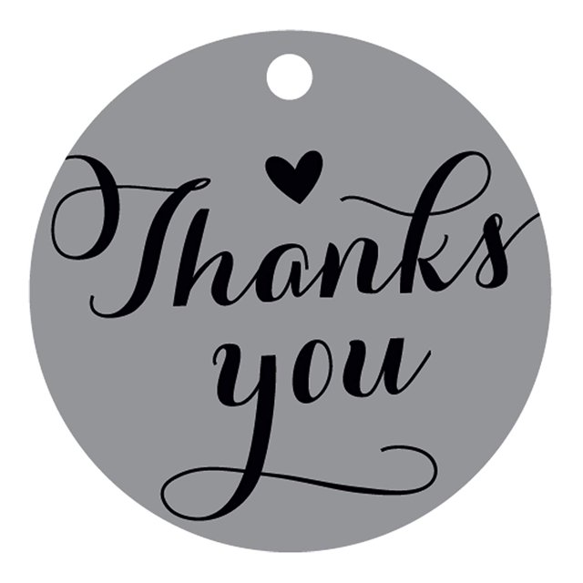 100 PCS Personalized Thank You Hang Tags Custom Wedding Favors Gift Circle Paper Tags
