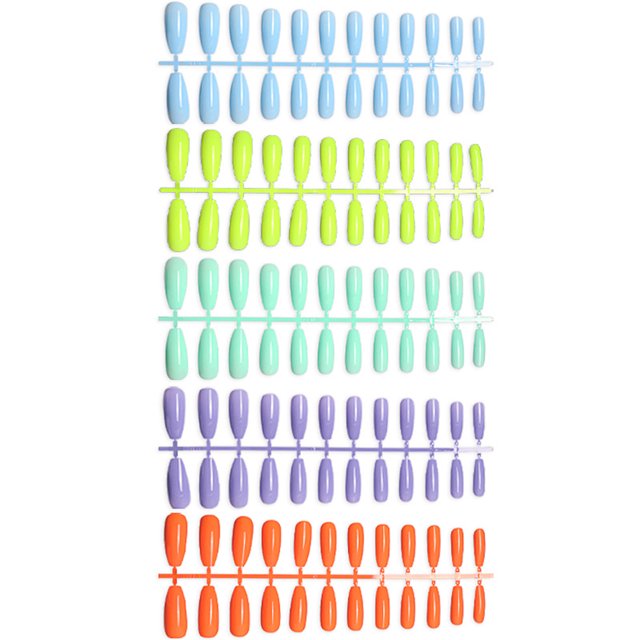 Ensemble de 120 Pcs de Faux Ongles, Embouts Naturels, Couverture Complète pour Salons de Manucure &