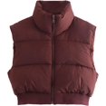 thumbnail image 1 of ORUYROP Veste Courte à Col Montant avec Fermeture Éclair pour Femmes, 1 of 6