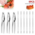 thumbnail image 1 of 9PCS Seafood Tools Set Crab Lobster Crackers Forks Opener Shellfish Lobster Crab Leg Sheller Stainless Steel Nut Cracker Sets, 1 of 10