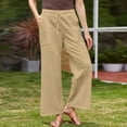 thumbnail image 2 of Timegard Pants for Women Plus Size Drawstring Waist Straight Leg Lightweight Casual Loose Trousers, 2 of 6