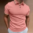 thumbnail image 1 of ylioge Mens Casual Golf Tees Shirts Pullover Short Sleeve Tshirts Shirt Button Collared Basic Solid Color Loose Comfort Relaxed Office Work Tops, 1 of 8