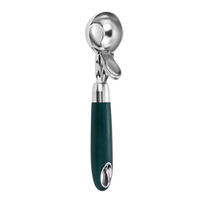 Oleegame 1PC Kitchen Utensils Set Select Stainless Steel Springable Ice Scoop Fruit Scoop Thickened Durable Ice Scoop Green