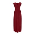 thumbnail image 3 of Ersazi Robe de Travail pour Femmes, Robe à Col en V pour Femmes, Couleur, Manches Courtes, Chiffon, Fermeture à la Taille, Robe de Soirée en Liquidation, Rouge, P, 3 of 7