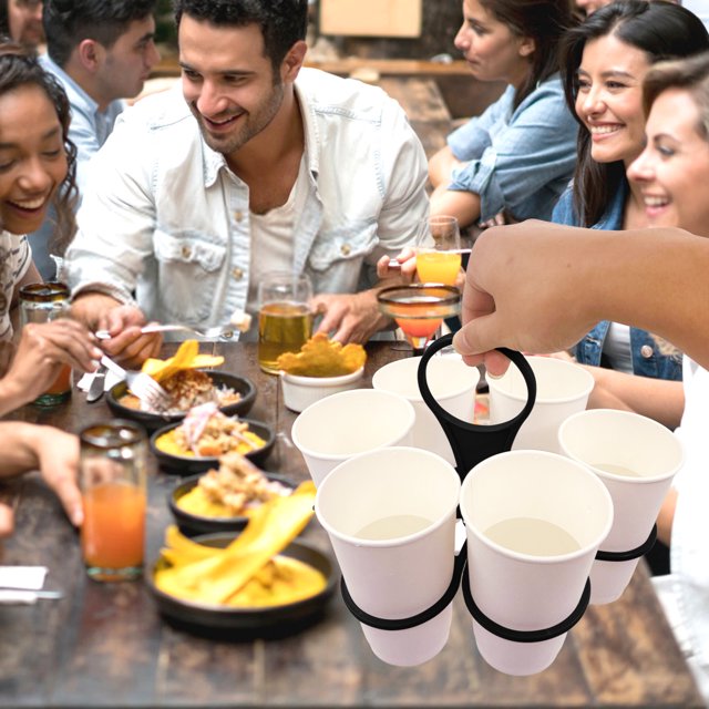 Organisateur Portable de Gobelets pour Boisson avec Poignée - Caddy Pliable pour Café à Emporter, Format de Poche Réutilisable, Gobelet Robuste en PP, Accessoire Multifonction et Support en Verre