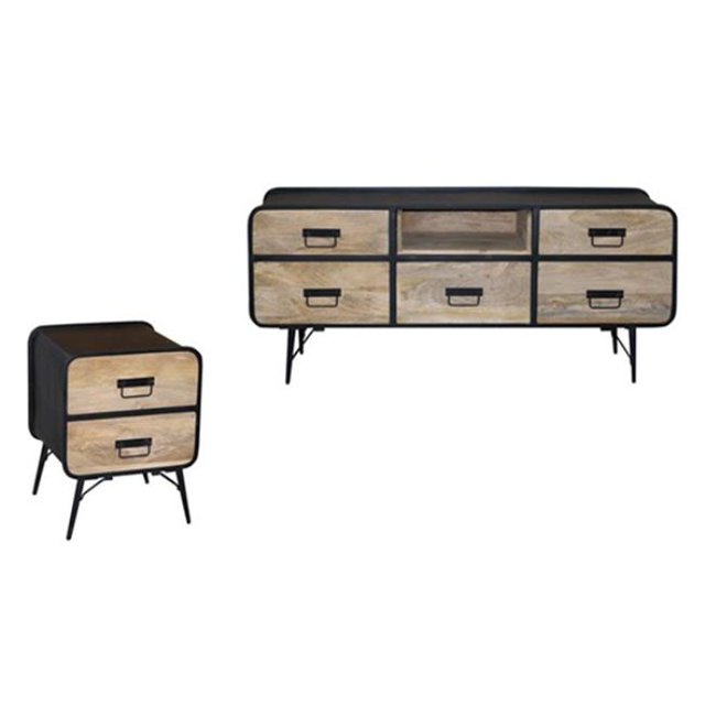 Progressive Furniture A819-69 Outbound Nightstand, Natural & Iron