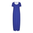 thumbnail image 2 of fatyb Robes Maxi pour Femmes Col Rond Manches Courtes Robes Décontractées Robes T-Shirt Amples pour Femmes P-5TG, 2 of 5