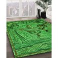 thumbnail image 3 of Ahgly Tapis d'Intérieur Lavable en Machine Carré Vert Émeraude Profond, 3 Pieds Carré, 3 of 7