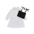 thumbnail image 1 of Xingqing Robe Chemise à Manches Longues pour Bébé Fille + Débardeur à Bretelles Spaghetti Tenues de Printemps Automne, 1 of 9