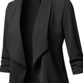 thumbnail image 4 of QIPOPIQ Blazer Léger pour Femmes à Manches Longues, Classique, Drapé, Ouvert à l'Avant (P-5TG) Liquidation, 4 of 6