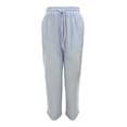 thumbnail image 5 of Womens Casual Pants High Waisted Wide Leg Solid Color Linen Joggers Blue XXL, 5 of 5