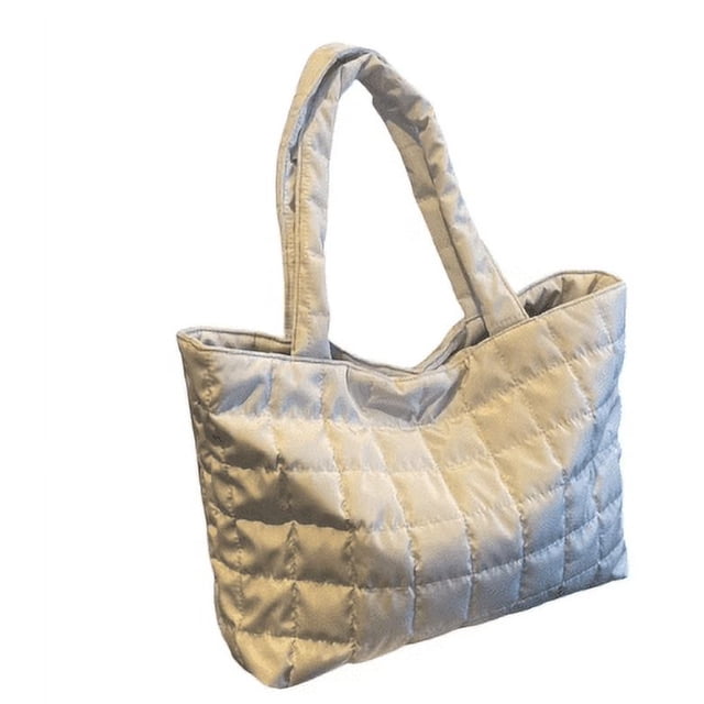 CoCopeaunt Quilted Tote Bags For Women Lightweight Puffer Padding Shoulder Bag Large Nylon Tote Handbag Zipper Closure
