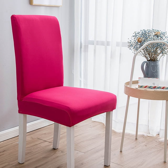 XYAIYT Housse de Chaise Haute Élasticité pour Chaises de Salle à Manger - Housse Douce et Confortable avec Conception Imperméable et Résistante à la Saleté - Ajustement Universel pour la Maison et le Bureau, Rose Vif