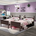 thumbnail image 4 of Gymax Wooden Twin Over Twin Bunk Beds Convertable 2 Individual Twin Beds Espresso, 4 of 10