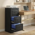 thumbnail image 2 of HOMCOM 3 Drawer File Cabinet with Lock, Vertical Filing Cabinet, Black, 2 of 10