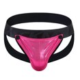 thumbnail image 1 of EOYWHK Mens Adjustable Jockstrap Stretch G-String Thong Shiny Open Crochet T Back Brief with Pouch, 1 of 3