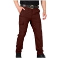 thumbnail image 3 of YOIAVAIOY Pantalon Cargo Tactique pour Hommes Résistant à l'Eau en Ripstop Pantalon de Randonnée Léger Pantalon de Travail d'Extérieur avec Multiples Poches Bourgogne P, 3 of 5