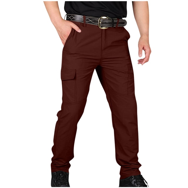 Pxkloy Pantalon Tactique pour Homme, Randonnée en Plein Air, Pantalon Cargo de Combat, Séchage Rapide, Imperméable, Pantalon Léger, Extensible, Décontracté, Coupe Ample, avec Poches, Bourgogne, TG
