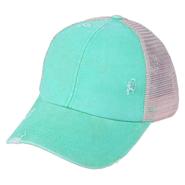 Casquette Visière de Baseball Unie Ponytail Messy Buns Trucker Unisexe