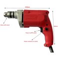 thumbnail image 2 of 10mm Red Electric Drill Machine With 100% Copper Winding | Driller, Impact Driver, Screw | Wood, Bricks, Metal & Plastic | Chuck Key Easy To Use, Electric Drill Machine, Professional Use, 2 of 4