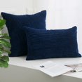thumbnail image 2 of MesaSe Home Textile 20” X 20” Modern Contemporary Transitional Navy Blue Striped Polyester Throw Pillow ( 2 Count) Home Decoration Suitable for Living Room and Bedroom, 2 of 10