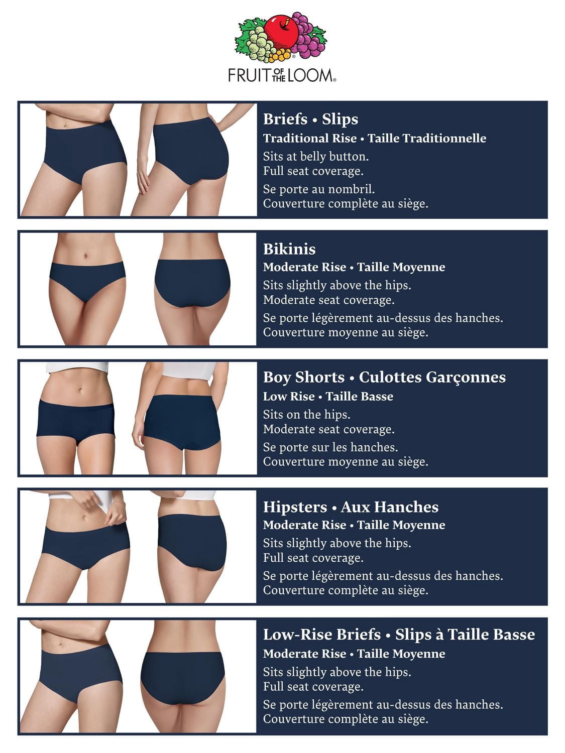 Fruit of the Loom 6pk Heather Lowrise Brief