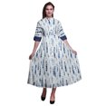 thumbnail image 1 of Bimba Robe-Chemise Mi-Mollet pour Femmes à Manches Retroussables à Boutons Imprimée Shibori - Petit, 1 of 5