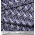 thumbnail image 3 of Soimoi Blue Georgette Viscose Fabric Text & Crow Bird Decor Fabric Printed Yard 44 Inch Wide, 3 of 3