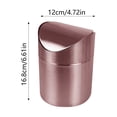 thumbnail image 2 of Elegant Gold Small Recycling Push Lid Can Suitable For Desk And Bathroom Stylish Waste, 2 of 6
