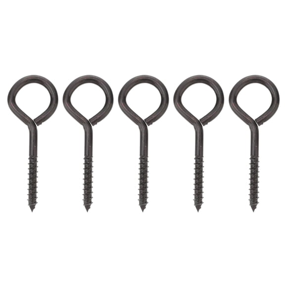 QUMIIRITY 5Pcs Anti Rust Nickel Plated Iron Eye Screw Hooks for Wood Outdoor Use 4.9X1.8in