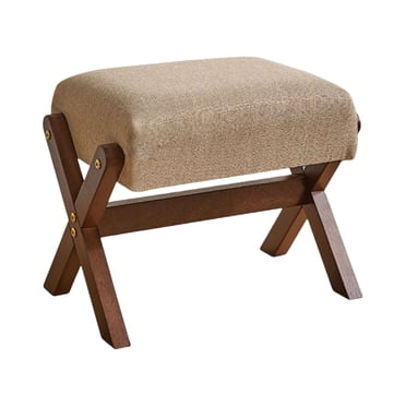 jifeng Footstool Change Shoe Stool Leisure Stool Ottoman for Couch Living Room Home Dark Brown