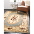 thumbnail image 2 of Unique Loom Tapis Motif Médaillon Versailles 6' x 9' Rectangle Ardoise Bleu/ivoire, 2 of 2