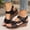 Black, variant on Gspmoly Wedge Sandals, Women's Fashion Casual Summer New Style Solid Color Fish Mouth Wedge Heel Thick Bottom Sandals Summer Sandals Brown 42