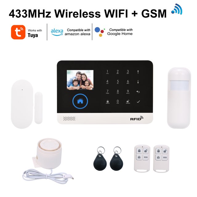 Trousse d'Alarme, Application de Porte d'Affichage Compatible avec Télécommande Wi‐Fi, Trousse d'Alarme à Numérotation Automatique 16 Pcs, Application Pir à Numérotation Automatique, Alarme Lcd Bosnyyds Compatible avec Voix Lcd, Alarme Bricolage 16 Alarme 2,4 Po, Trousse de Pièces Lcd Lcd