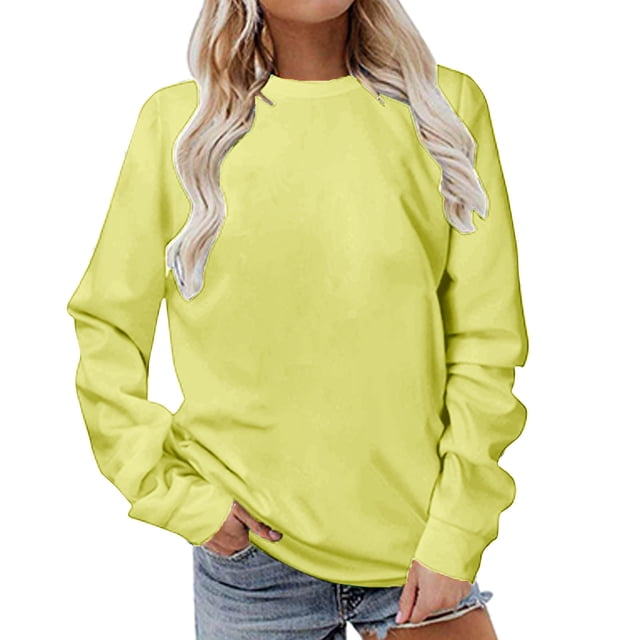 Timegard Womens Sweatshirt Long Sleeve Crewneck Comfy Pullover Fall Winter Basic Casual Loose Tops
