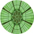 thumbnail image 1 of Ahgly Company Tapis de Zone Rond d'Intérieur Lavable à la Machine, Style Transitionnel, Jaune et Vert pour Pelouse, 3 Pieds Rond, 1 of 7