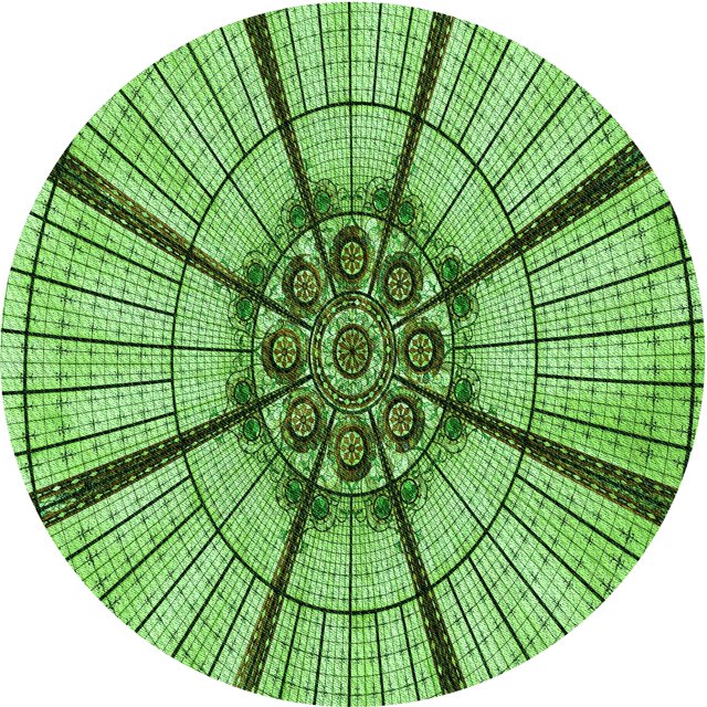 Ahgly Company Tapis de Zone Rond d'Intérieur Lavable à la Machine, Style Transitionnel, Jaune et Vert pour Pelouse, 3 Pieds Rond
