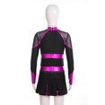 thumbnail image 3 of Lejafay Robe de Danse de Cheerleading Ballet pour Filles Uniforme Scolaire Robe Plissée à Manches Longues Tenues d'Halloween Noir&Rose Vif 6, 3 of 7