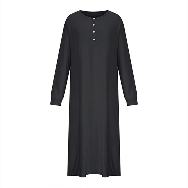 TJAZFJPA Robes à Motifs pour Femmes Robe Chandail Mi-Longue d'Automne à Manches Longues avec Boutons et Col en V Surdimensionnée Décontractée et Ample, Mode 2025 Robe Scintillante pour Femmes