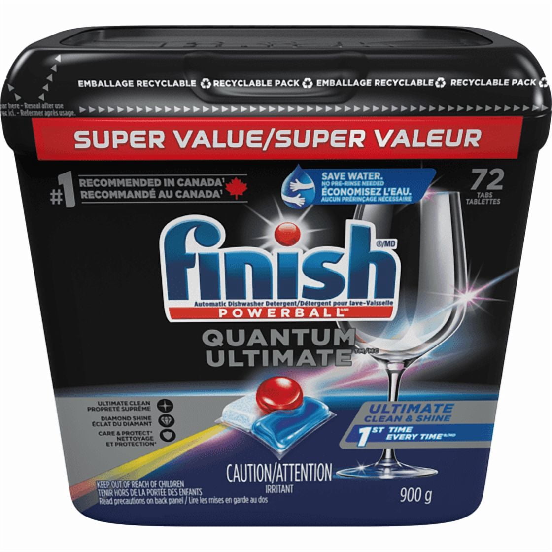 Dishwasher Detergent Pods, Quantum Ultimate, Fresh, 72 Tablets