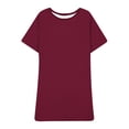 thumbnail image 4 of Ixbnca Robe pour Femme Grande Taille Col Rond Manches Courtes Robes T-Shirt Décontractées Amples Été Robe Courte, 4 of 5